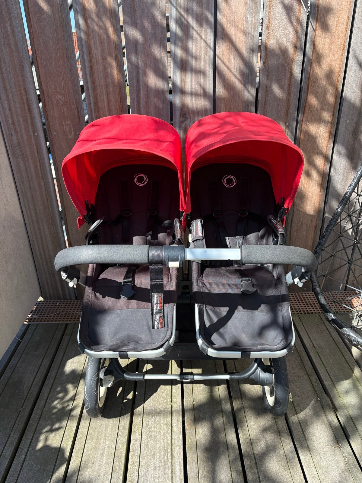 Bugaboo Donkey Duowagen - Rood (lekke band), Gebruikt, Ophalen, Kinderwagen, Duowagen