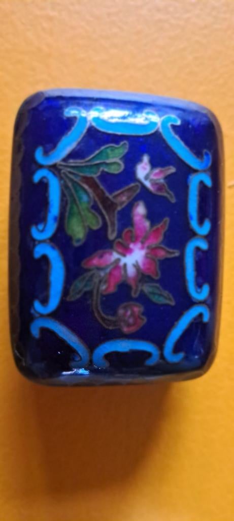 Vintage Cloisonné Doosje met Bloemenmotief, Ophalen of Verzenden