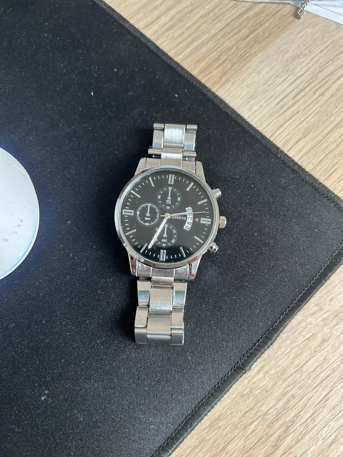 Elegant Genève Chronograaf Horloge – Zilver dames/heren, Overige merken, Staal, Staal, Polshorloge