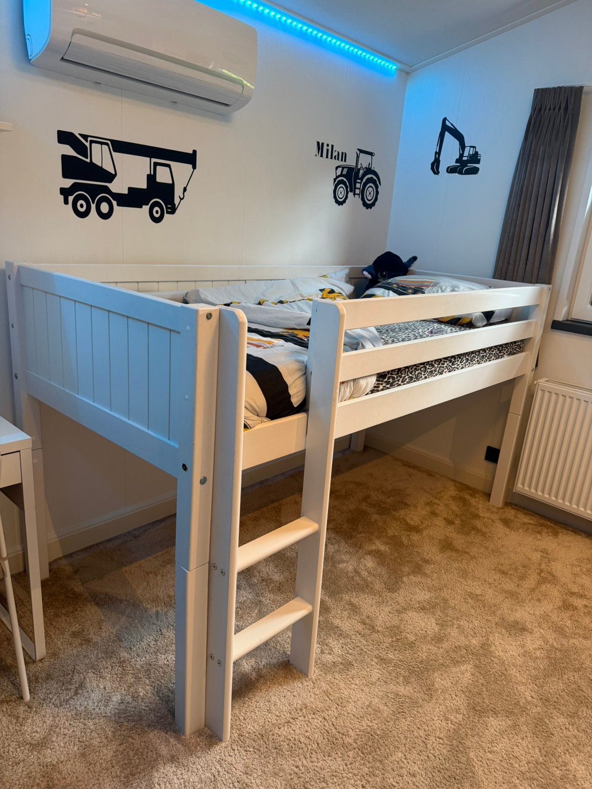 half hoogslaper of 1 persoonbed, Ophalen of Verzenden, Zo goed als nieuw, Hoogslaper