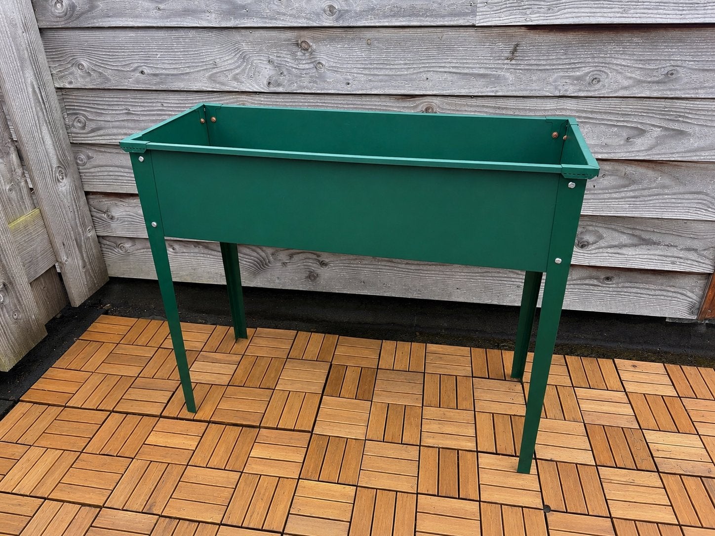 Groene kweekbak op poten - ideaal voor balkon/tuin, Ophalen, Gebruikt, Balkon, Metaal