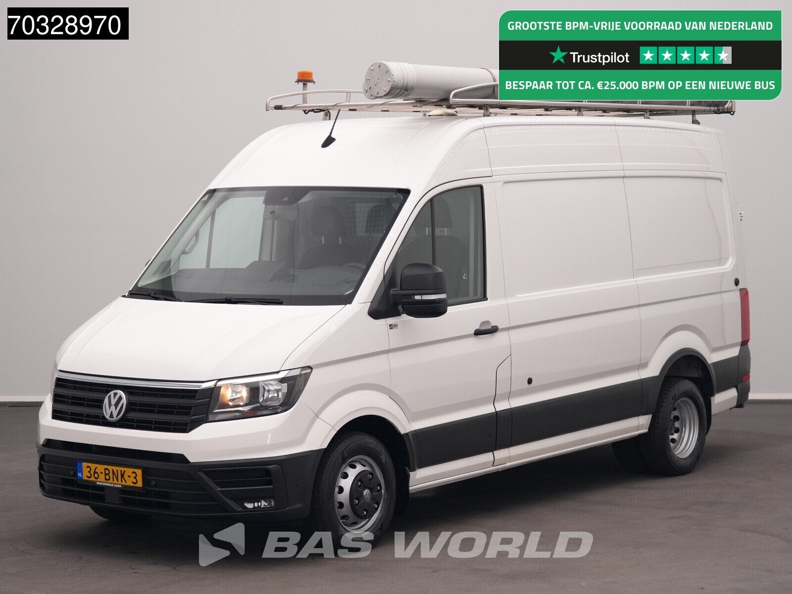 Volkswagen Crafter 177pk 50 Dubbellucht L3H3 Werkplaatsinric, Auto's, Stof, Gebruikt, Euro 6, 4 cilinders
