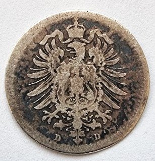 Duitsland 20 pfennig 1875 D, Verzenden, Duitsland, Losse munt, Zilver