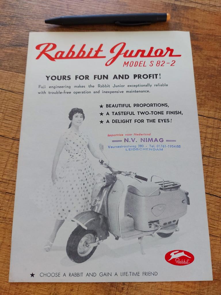 Rabbit Junior S 82-2 motor scooter folder 125cc, Motoren, Ophalen of Verzenden, Overige merken