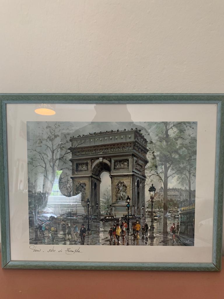 Ingelijste print Arc de Triomphe, Parijs, Antiek en Kunst, Ophalen of Verzenden