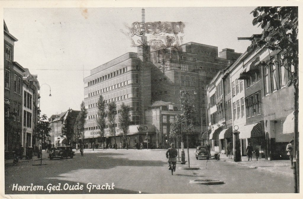 Haarlem Gedempte oude gracht vroom en dreesman uitgave, Ophalen of Verzenden, 1940 tot 1960, Gelopen, Noord-Holland