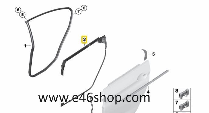 DEURRUBBER LINKS ACHTER BMW F06 GRAND COUPE OE 51357275319, -, -, Nieuw, Ophalen of Verzenden