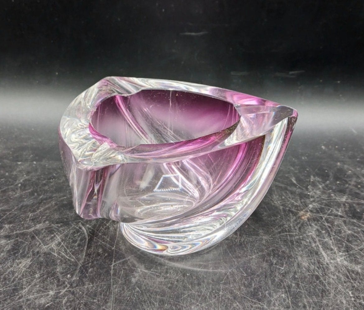 Val Saint Lambert Kristallen Asbak/Sieradenschaal Amethyst, Antiek en Kunst, Verzenden