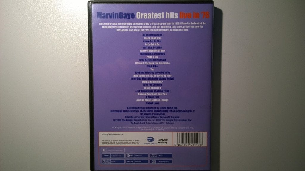 Marvin Gaye - Greatest Hits Live In '76 (DVD), Alle leeftijden, Ophalen of Verzenden, Zo goed als nieuw, Concert