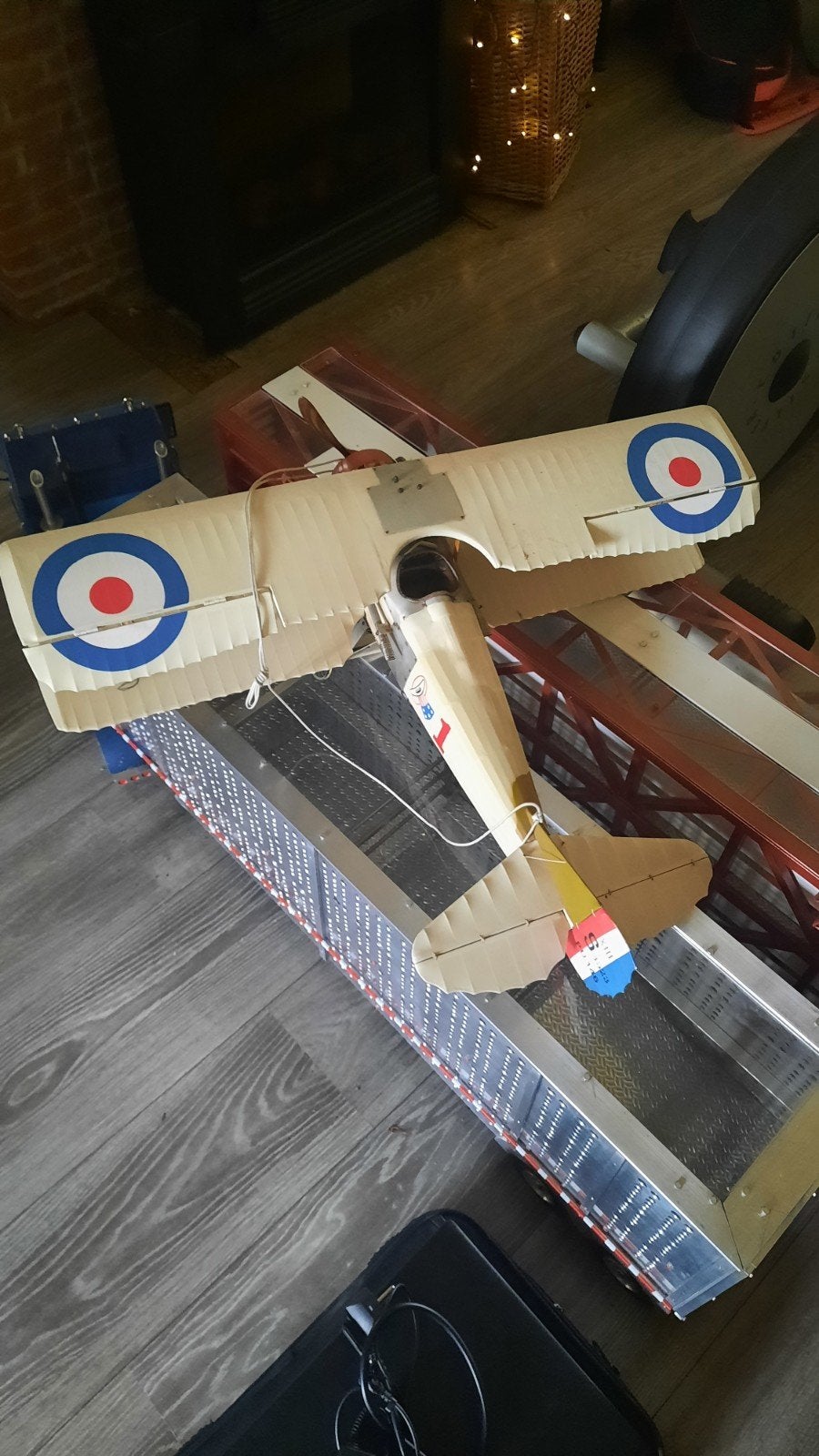 Groot model tweedekker vliegtuig - decoratie/hobby, Overige merken, Gebruikt, Ophalen of Verzenden, Groter dan 1:72