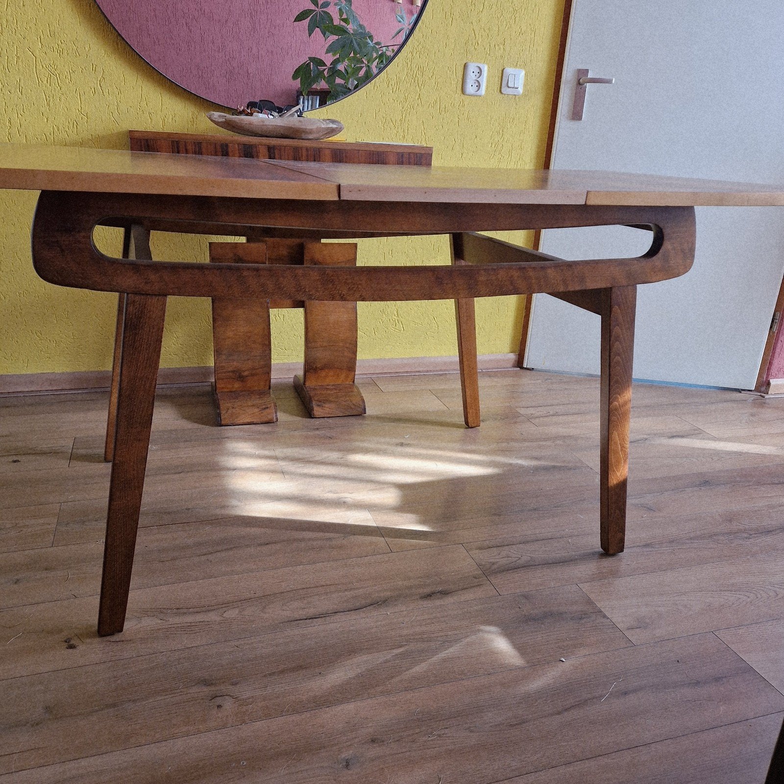 Vintage Uitschuifbare Eettafel  uit de jaren 60 70, Ophalen, Onbekend, 200 cm of meer, 50 tot 100 cm