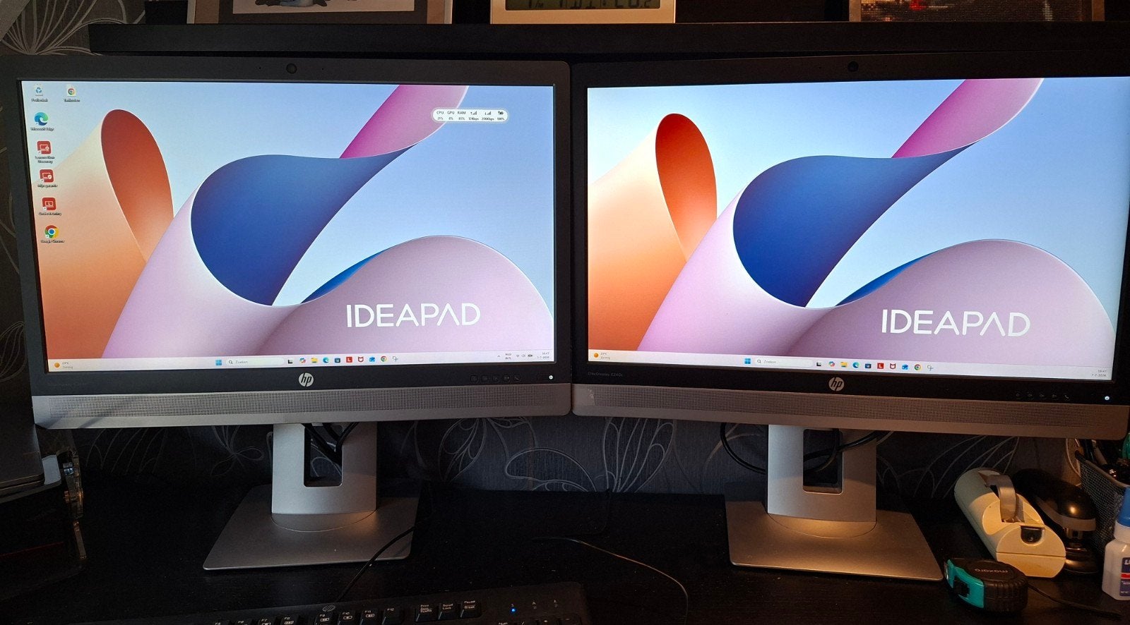 2x HP EliteDisplay E240c monitoren, Computers en Software, Monitoren, Zo goed als nieuw, 60 Hz of minder, Ingebouwde speakers