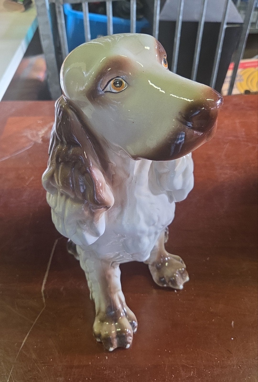 Groot vintage porseleinen beeld cocker spaniel, Ophalen, Zo goed als nieuw, Dier