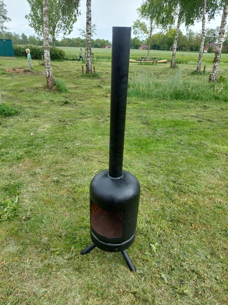 Vuurkorf met pijp, Tuin en Terras, Ophalen, Gebruikt, Vuurkorf