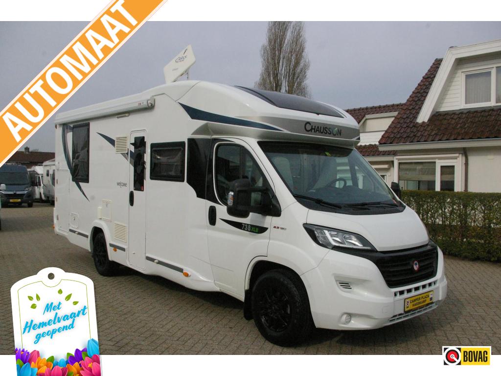 Chausson Welcome 738 XLB Queensbed, Hefbed, Garage., Caravans en Kamperen, Campers, Automaat, Fiat, Koelkast, Diesel