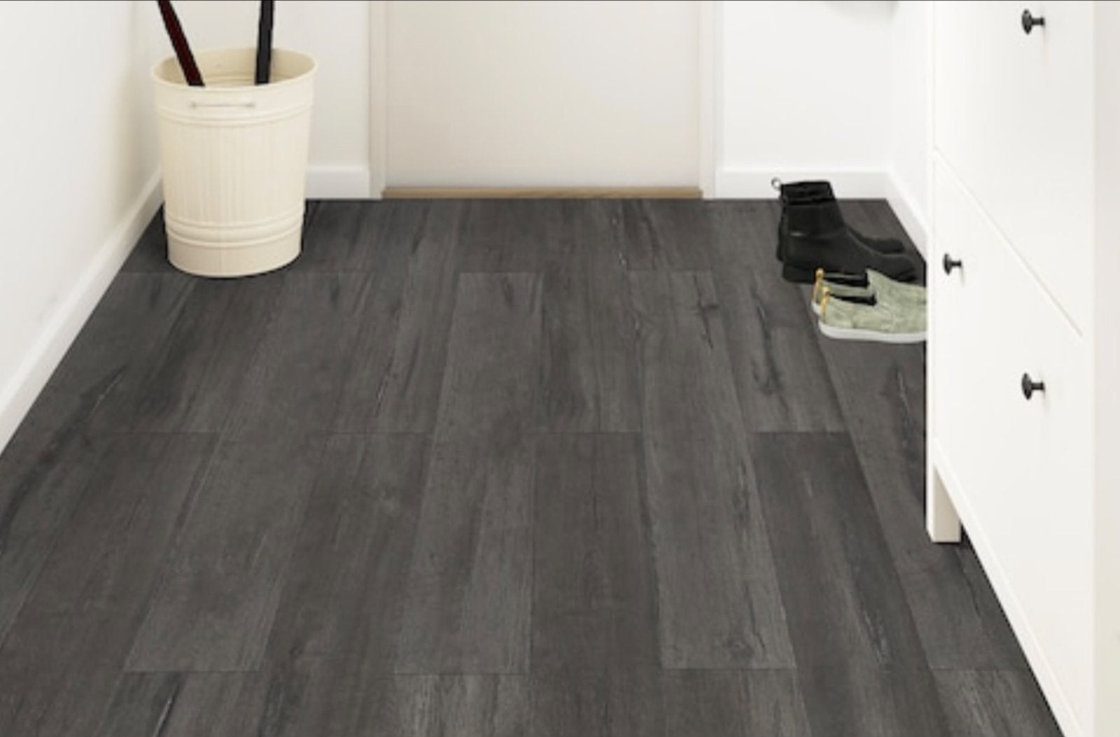 IKEA Golv laminaatvloer donkergrijs 80m², Ophalen, Gebruikt, 75 m² of meer, Grijs