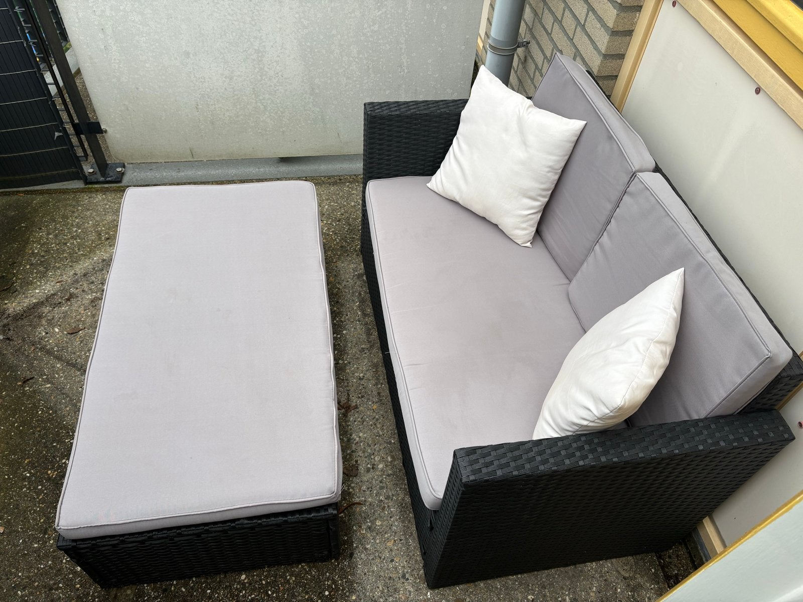 2-zits balkon/tuin set weerbestendig, Gebruikt, Loungeset, Wicker, Bank