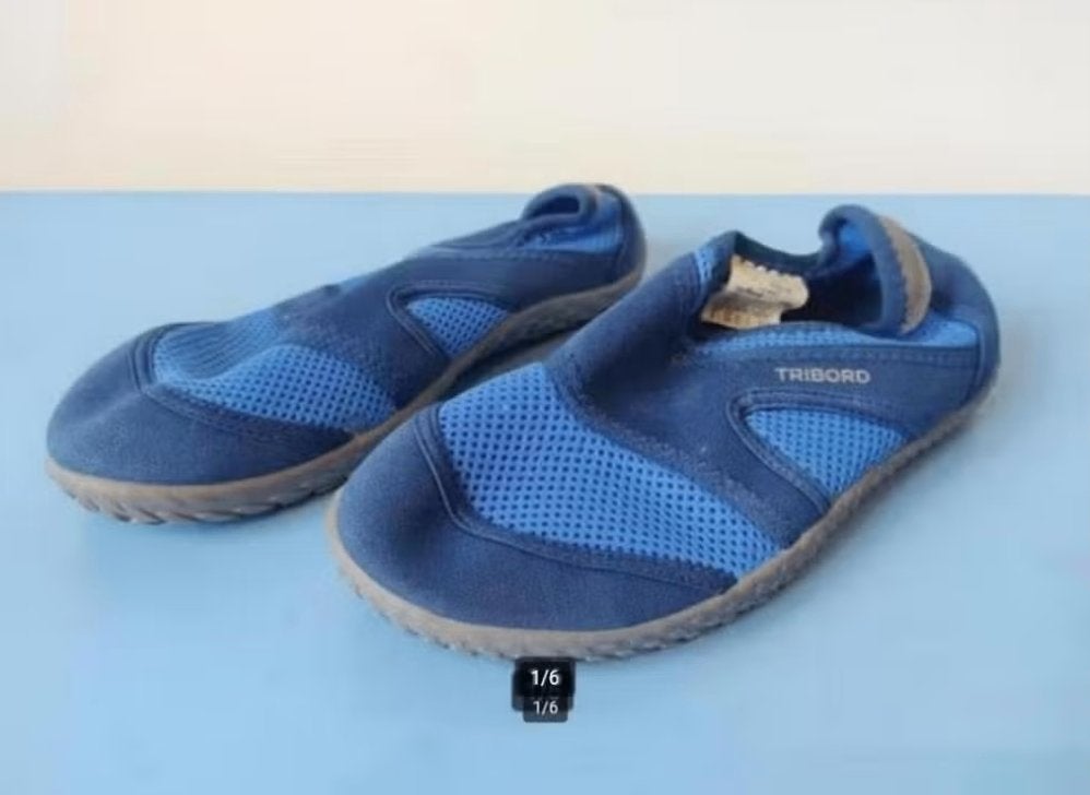 Tribord aquaschoenen, aquashoes blue maat 36/37, Gebruikt, Kind, Zeil- of Surfschoenen, Ophalen of Verzenden