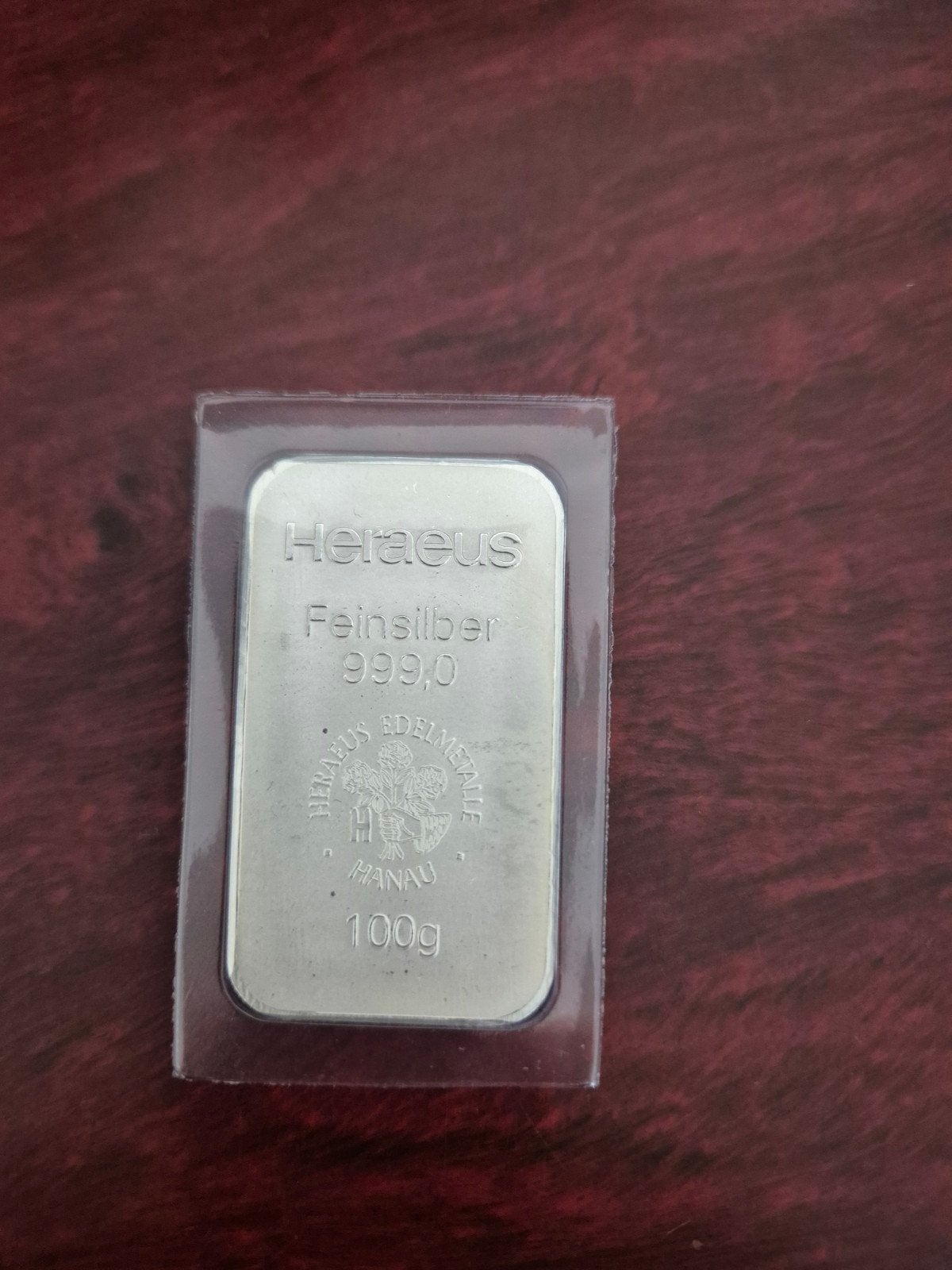 0.999 zilverbaar 100 gram Heraeus in seal, Postzegels en Munten, Edelmetalen en Baren, Ophalen of Verzenden, Zilver