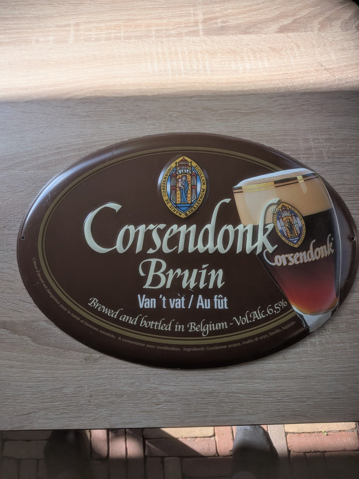 Corsendonk Bruin Reclamebord - Vintage Bier Decoratie, Ophalen of Verzenden