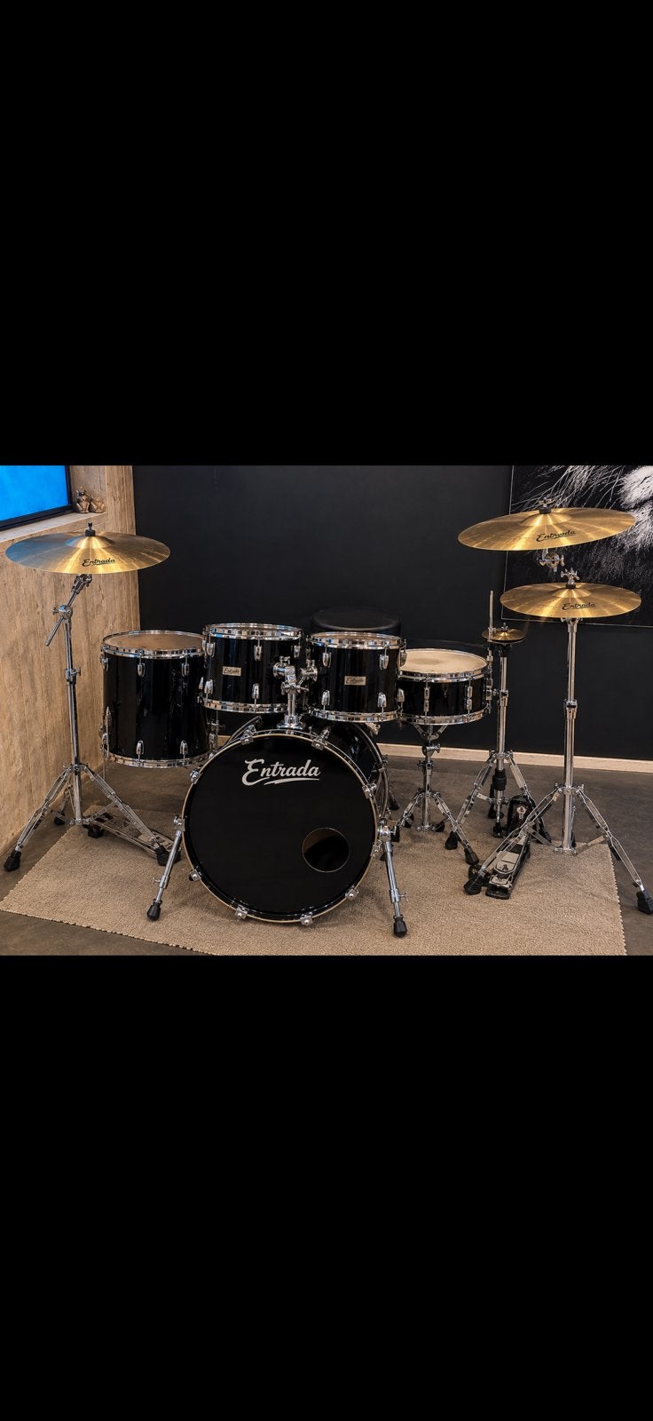 Entrada Drumstel Compleet met Kruk – Zwart, Ophalen, Zo goed als nieuw, Overige merken