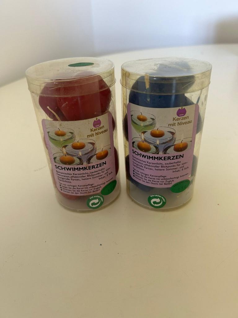 Rode Blauwe drijfkaarsen / Schwimmkerzen – 16 stuks – nieuw, Huis en Inrichting, Overige materialen, Blauw, Nieuw, Ophalen of Verzenden