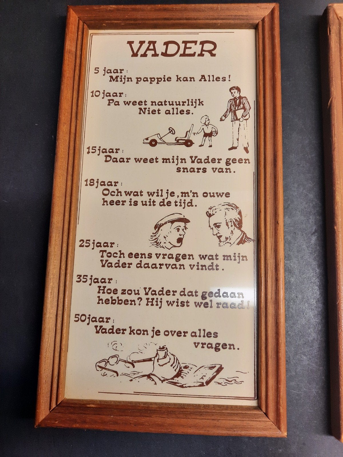 Vintage lijst 'Vader' - Humoristische kijk op vaderschap, Ophalen of Verzenden