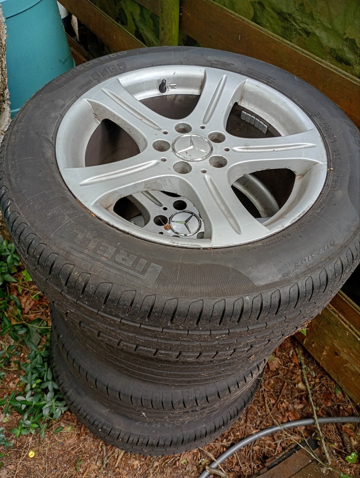 Mercedes velgen 225 45 17 met goede zomerbanden., Ophalen, 17 inch, Zomerbanden, 225 mm