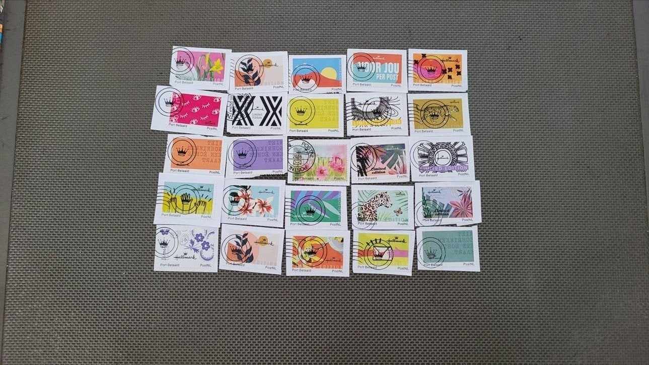 25 maal port betaald Hallmark zegels, Postzegels en Munten, Ophalen of Verzenden