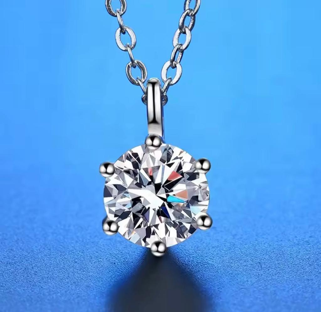 Moissanite hanger met ketting s925 zilver, Ophalen of Verzenden, Nieuw, Zilver