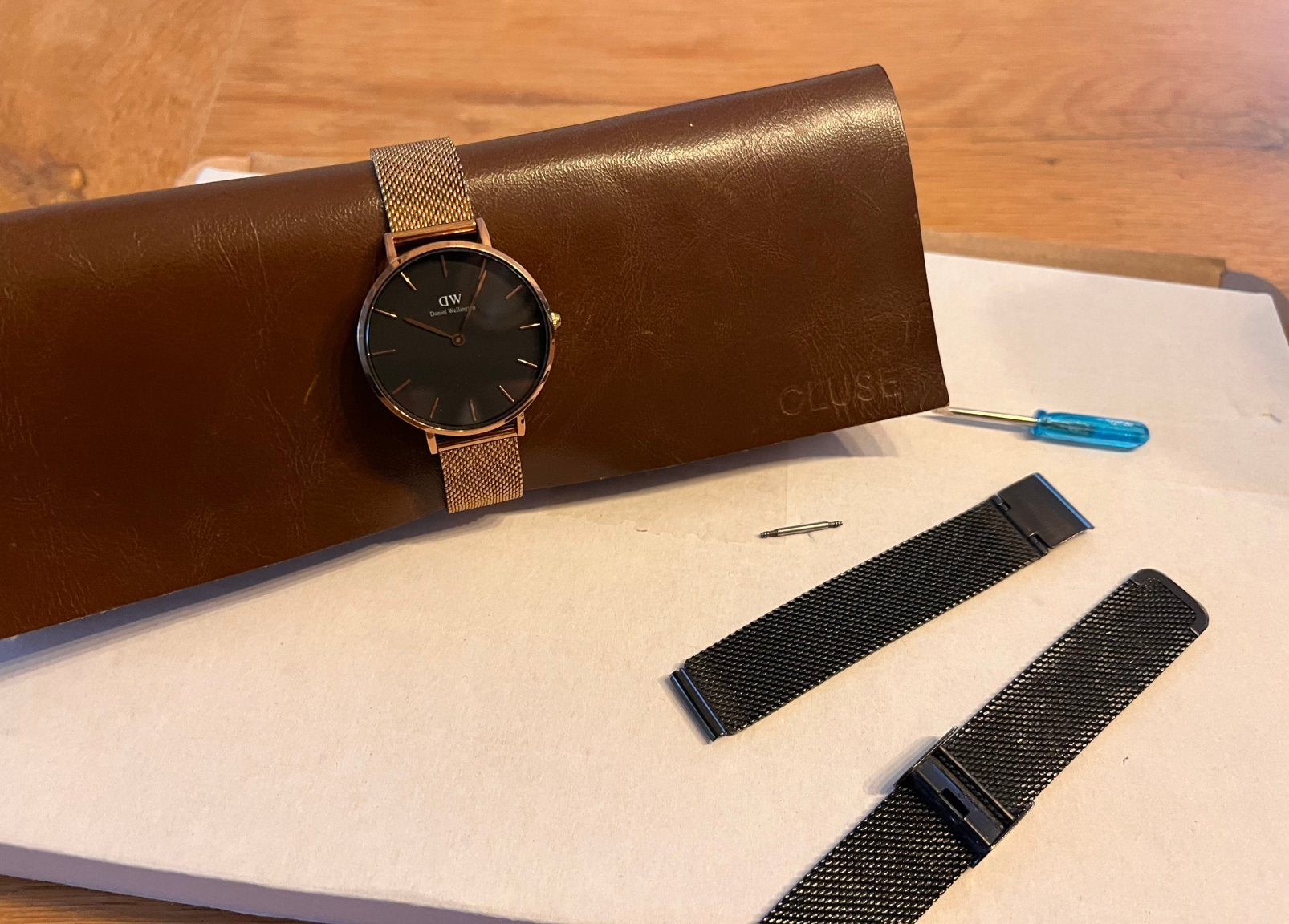 Horloge Daniel Wellington Petite Melrose, Overige merken, Staal, Gebruikt, Staal