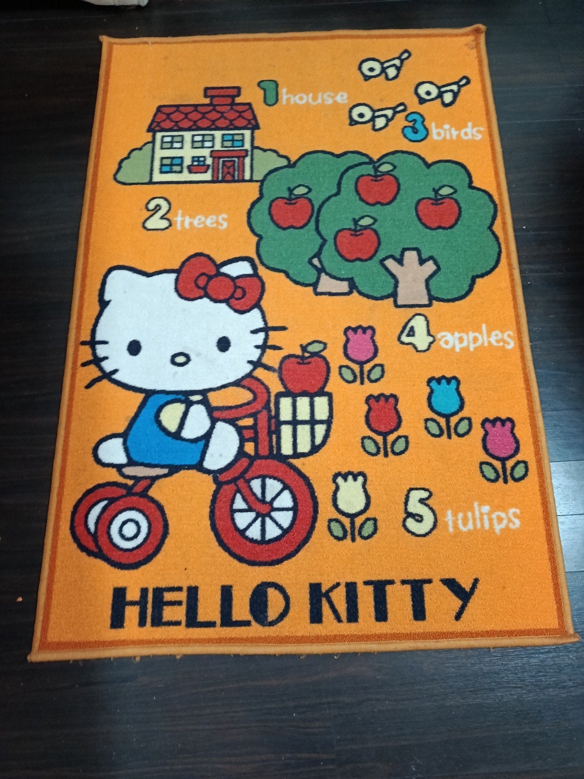 2x Hello Kitty Vloerkleed Kinderkamer Speelkleed, Gebruikt, Meisje, Overige typen, Oranje