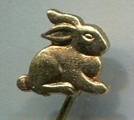 Konijn/haas koper speldje ( N_036), Verzenden, Zo goed als nieuw, Dier of Natuur, Speldje of Pin