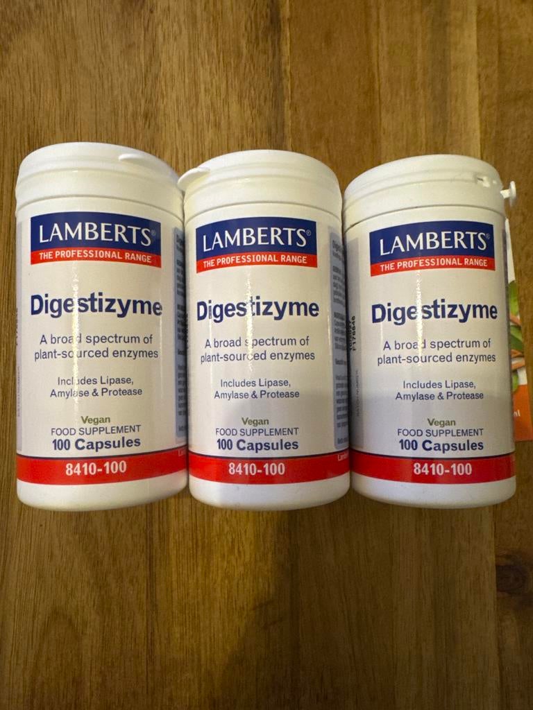 Lamberts Digestizyme, 3x 100 capsules, nieuw, Sieraden, Tassen en Uiterlijk, Uiterlijk | Dieet en Afvallen, Ophalen of Verzenden