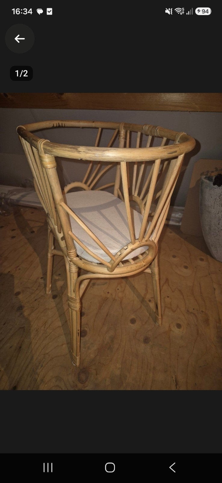 Vintage rotan wiegje met matrasje, Kinderen en Baby's, Ophalen of Verzenden
