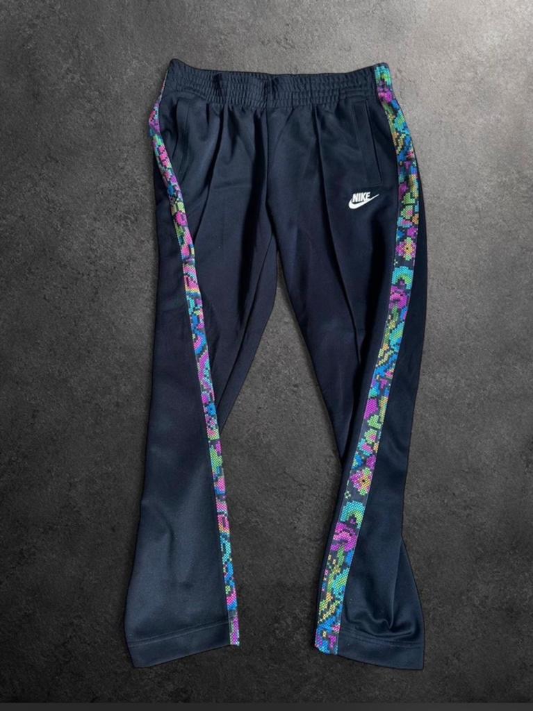 Nike Track Pants Zwart Multi-Color Y2K Joggers XS/S, Kort, Zwart, Ophalen of Verzenden, Maat 34 (XS) of kleiner