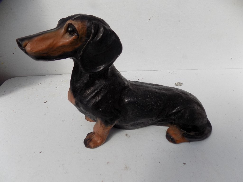 Teckel decoratie tuindecoratie honden beeld, Ophalen of Verzenden, Gebruikt