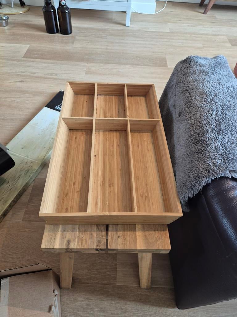 Bamboe bestekbak (tegen elk aannemelijk bod), Ophalen of Verzenden, Zo goed als nieuw, Hout, Los bestek