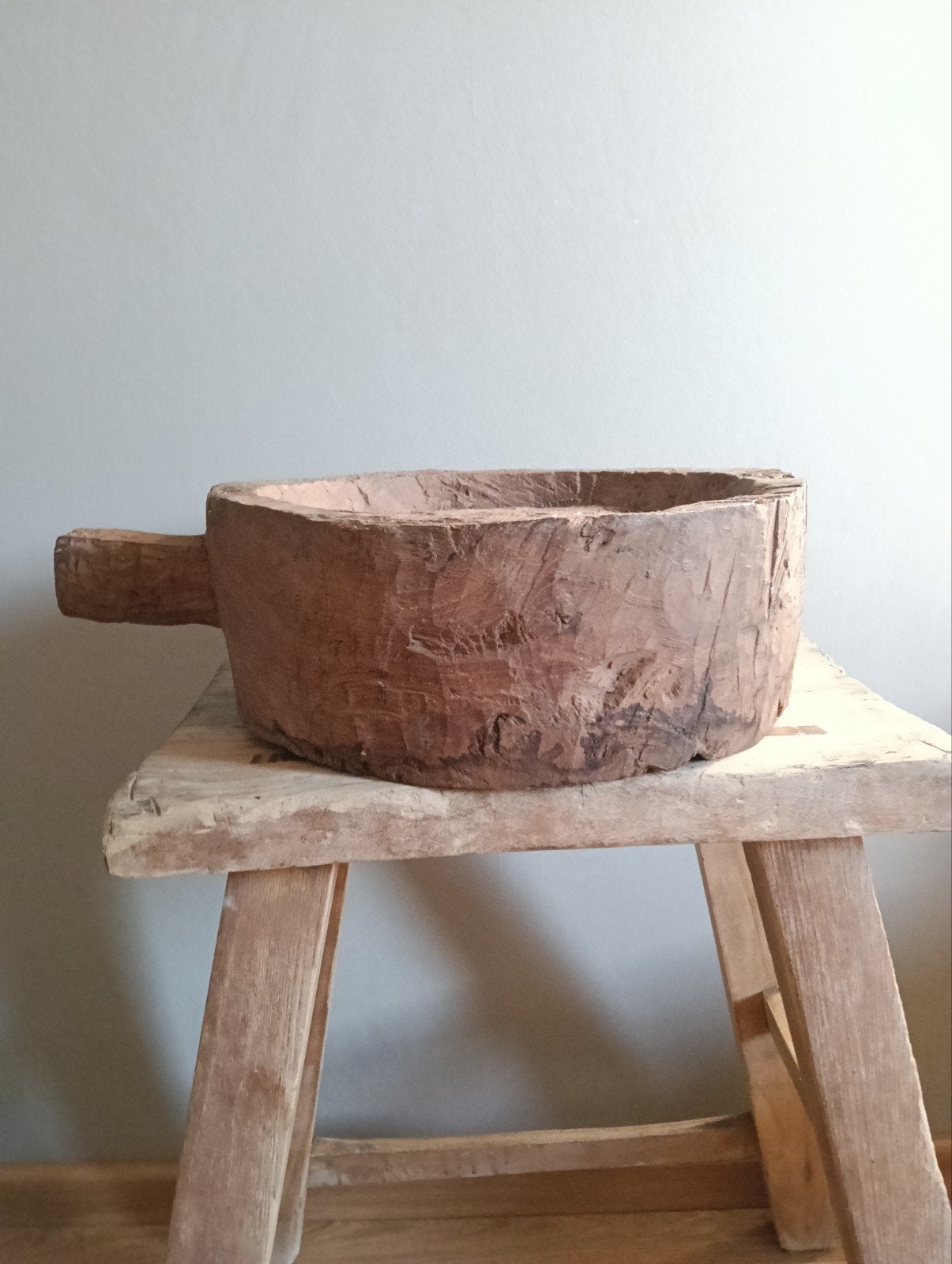 Grote houten bak(schaal) landelijk stijl., Ophalen of Verzenden, Rond, Hout