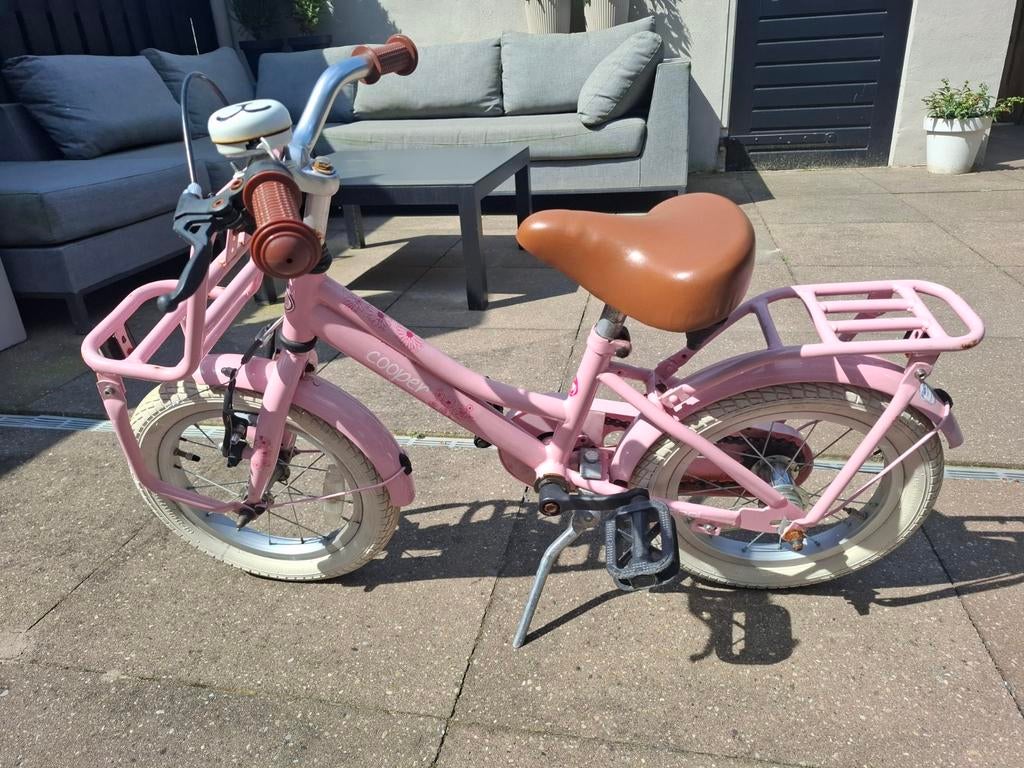 Roze kinderfiets 14 inch met voordrager, Fietsen en Brommers, Fietsen | Kinderfietsjes, Ophalen