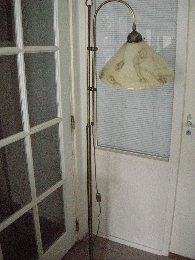 Vloerlamp gemarmed glas - nieuwst., Huis en Inrichting, Lampen | Vloerlampen, Ophalen, Art deco art nouveau, Zo goed als nieuw