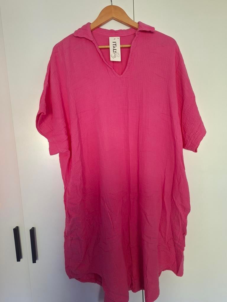 Roze jurk met zakken 42-48, Kleding | Dames, Grote Maten, Ophalen of Verzenden, Zo goed als nieuw, Roze
