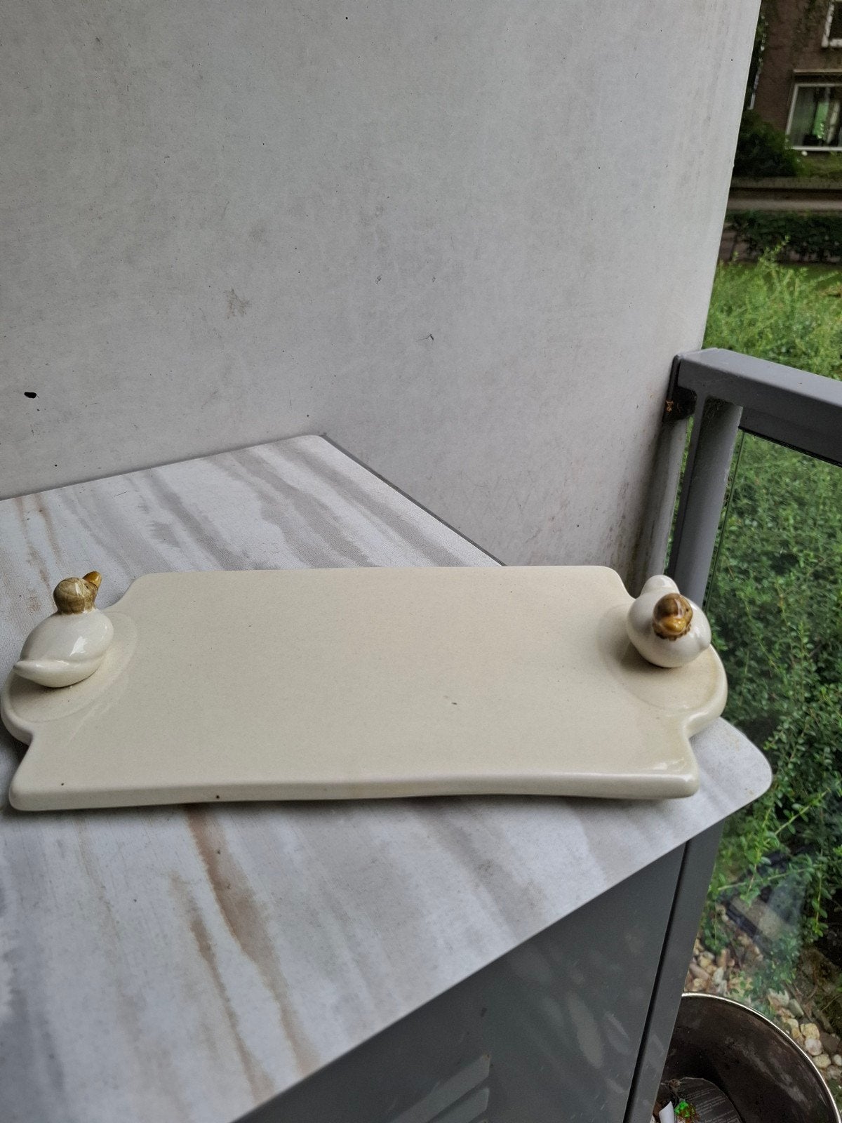 Decoratieve schaal met eendjes - Crèmekleurig keramiek, Huis en Inrichting, Woonaccessoires | Overige, Ophalen of Verzenden