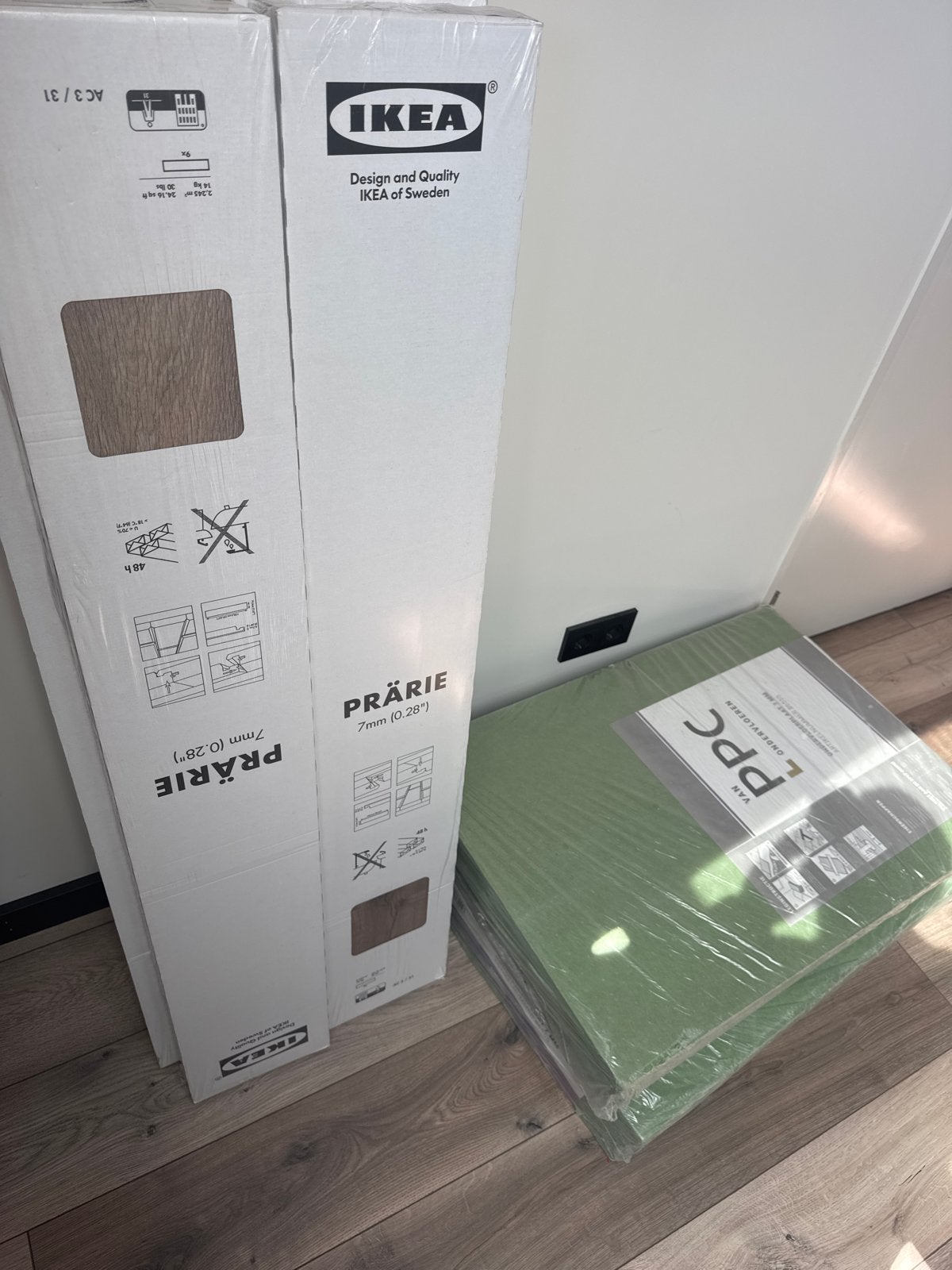 IKEA PRÄRIE Laminaatvloer met ondervloer (Nieuw), Ophalen, Nieuw, 10 m² of meer, 10 tot 30 cm