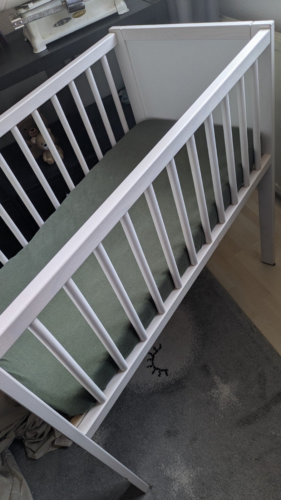 Witte co-sleeper/aanschuifbedje voor baby's, Ophalen