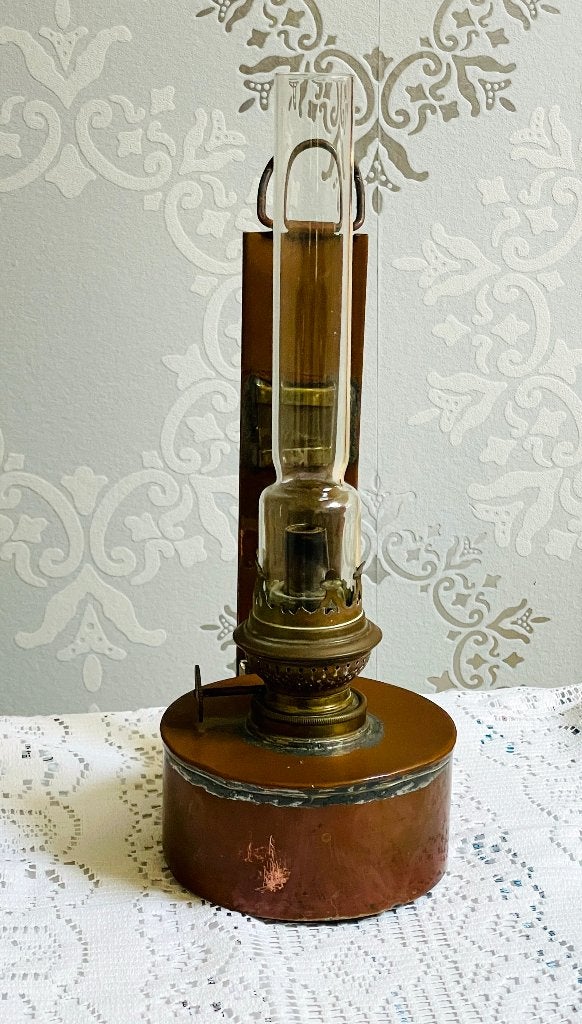 Koperen Scheepslamp/Kombuislamp olie/petroleum Antiek, Ophalen of Verzenden
