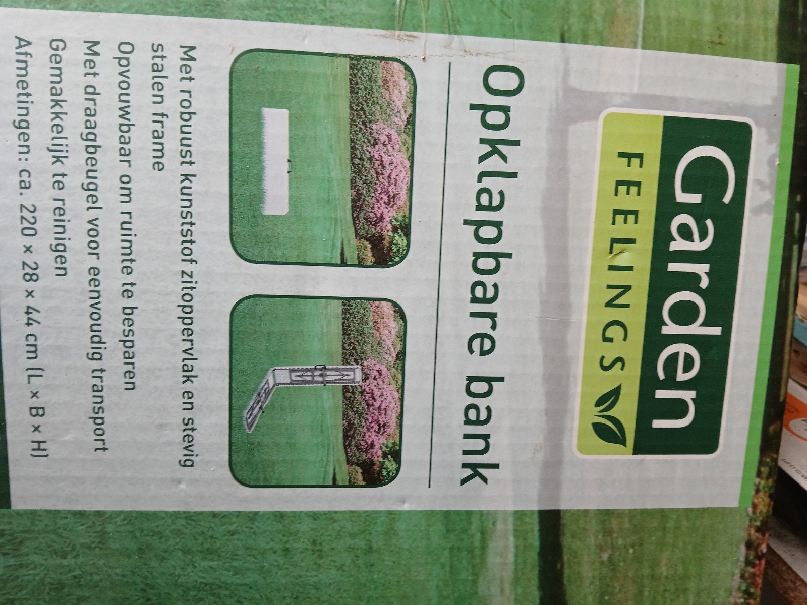 2 Opklapbare banken - Garden Feelings, Tuin en Terras, Ophalen, Zo goed als nieuw, Kunststof