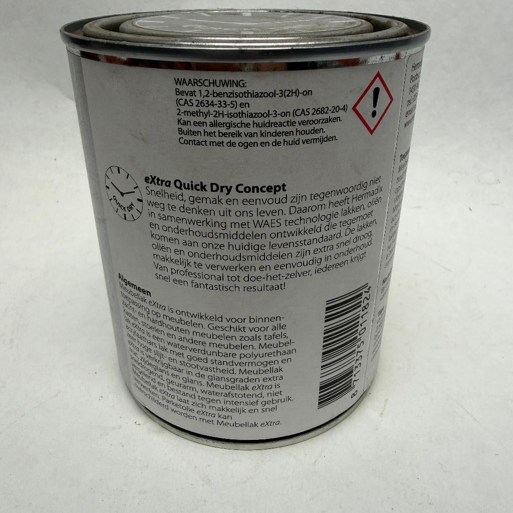 Hermadix Meubellak Extra Blank Lak Extra Mat 750ml, Doe-het-zelf en Verbouw, Verf, Beits en Lak, Overige kleuren, Nieuw, Hermadix
