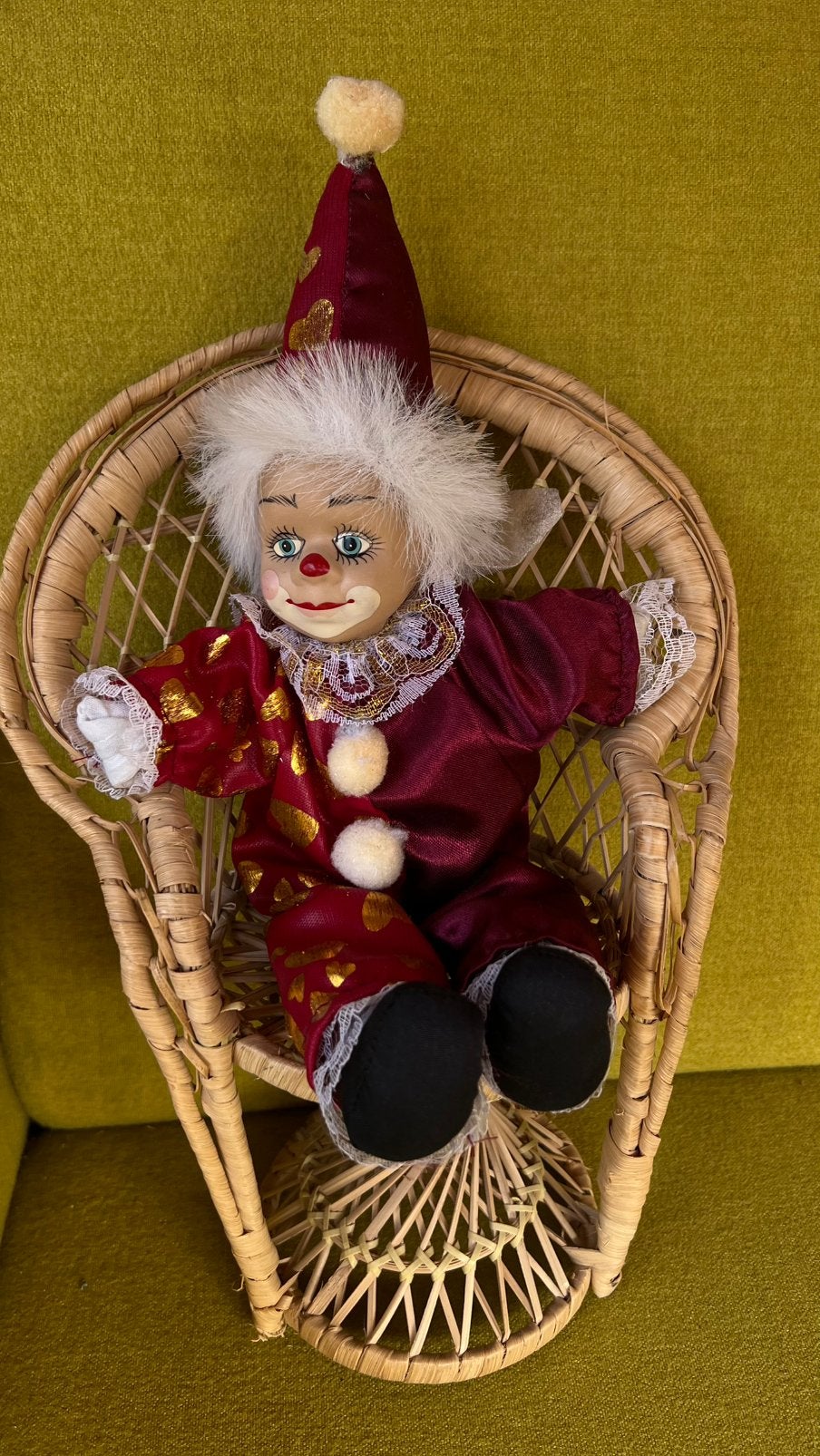 Clown met stoel, Verzamelen, Ophalen of Verzenden, Gebruikt, Pop