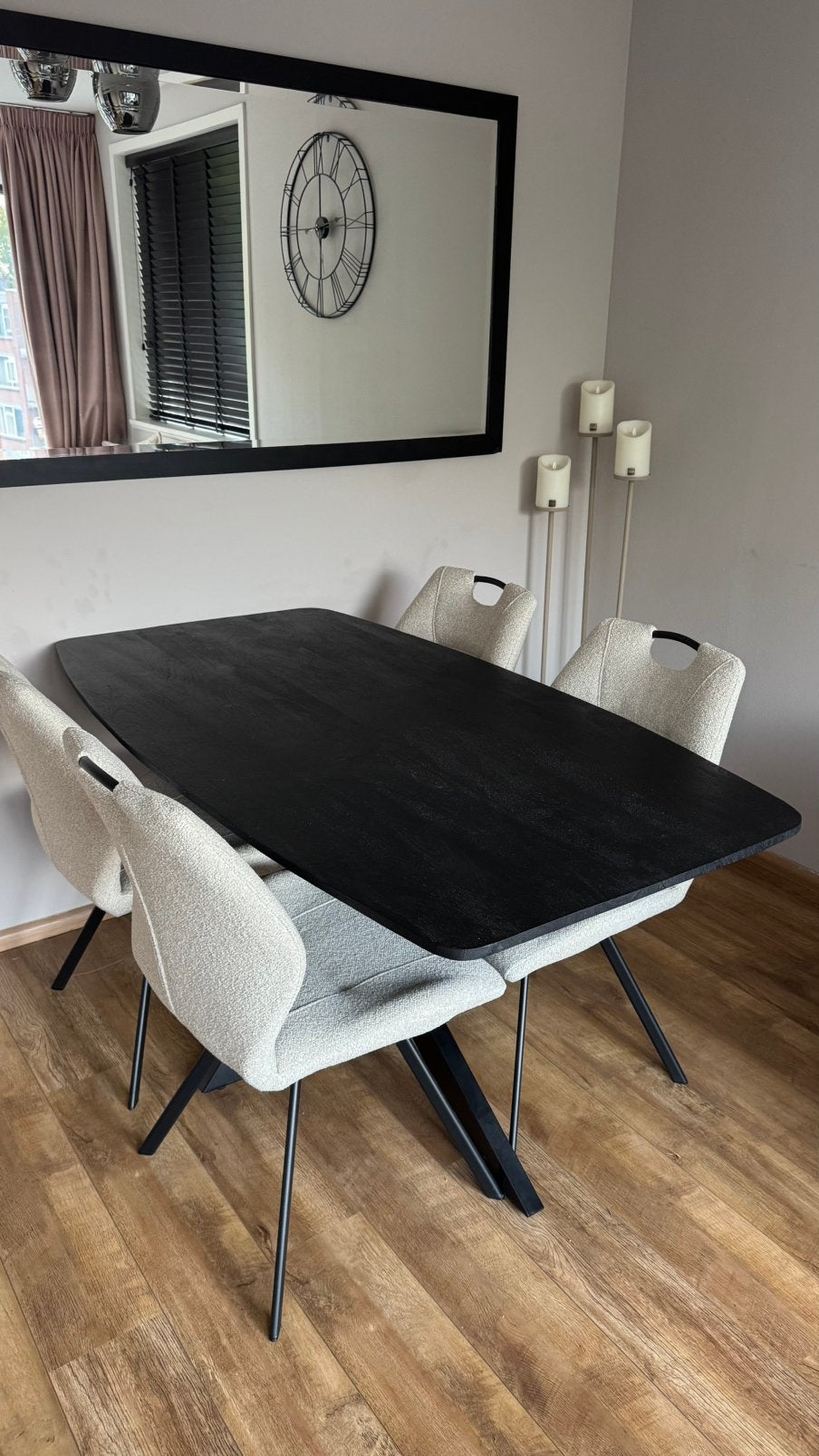 Eettafel ovaal zwart, Huis en Inrichting, Tafels | Eettafels, Ophalen, 50 tot 100 cm, Zo goed als nieuw, 150 tot 200 cm